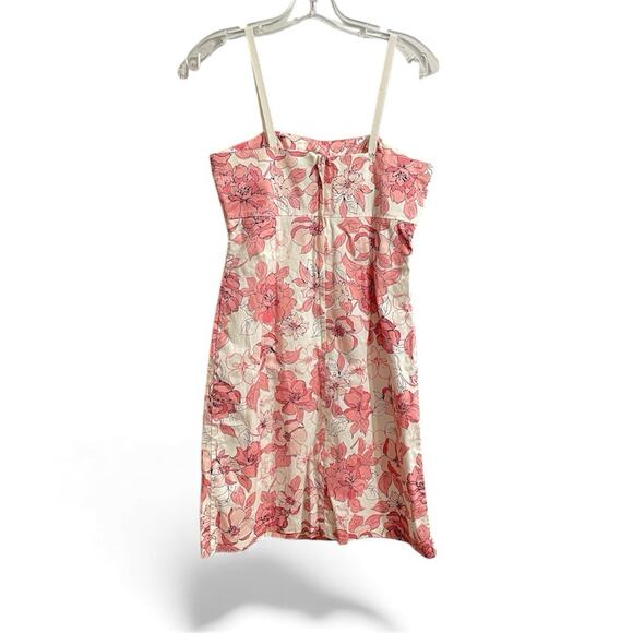 Vintage Y2K Strapless Dress Size 9 Juniors Pink White Floral Sequins Hearts - Picture 2 of 6